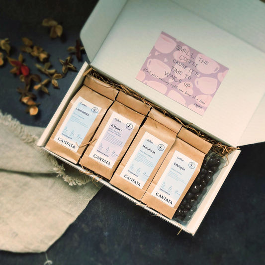 Smell the coffee cause it is time to wake up - koffie cadeaupakket medium